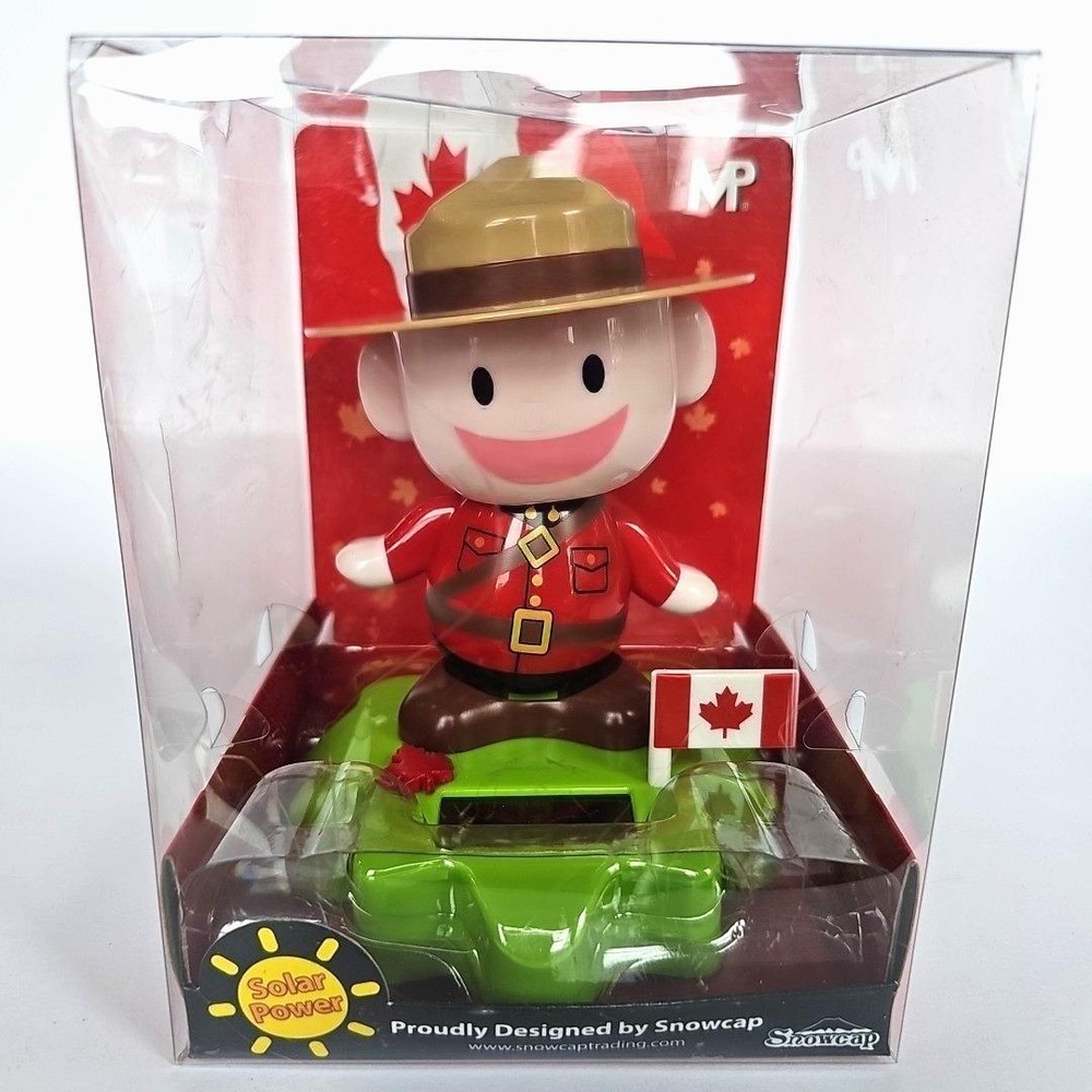 Snowcap RCMP Mountie Solar Power Dancing Figure Canada Souvenir New Bobblehead